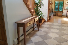 Walnut and maple entry table