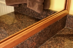 Mahogany powder room mirror frame 2