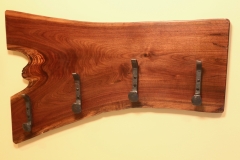 Walnut slab coat hanger
